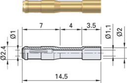 2.4 mm socket, crimp connection, 0.25 mm², 41.6000