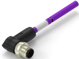 Sensor actuator cable, M12-cable plug, angled to open end, 5 pole, 1 m, PUR, purple, 4 A, TAA752A5501-002