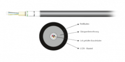 Fiber optic cable, multimode 50/125 µm, fibres: 4, OM2, LSZH, black
