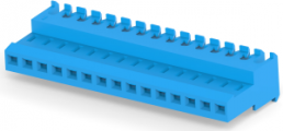 Socket header, 15 pole, pitch 2.54 mm, straight, blue, 4-640622-5