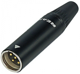 XLR plug, 4 pole, gold-plated, 0.22 mm², AWG 24, zinc, RT4MC-B