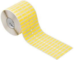 Cotton fabric Label, (L x W) 20 x 8 mm, yellow, Roll with 10000 pcs