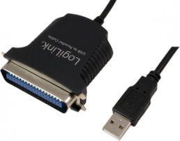USB 1.1 Adapter cable, USB plug type A to centronics plug, 1.8 m, black