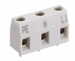 Connection terminal, 3 pole, 0.2-4.0 mm², light gray, screw connection, 15 A