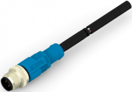 Sensor actuator cable, M12-cable plug, straight to open end, 5 pole, 5 m, PVC, black, 4 A, T4161110005-005