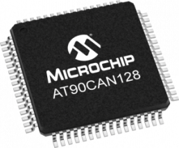 AVR microcontroller, 8 bit, 16 MHz, TQFP-64, AT90CAN128-16AU