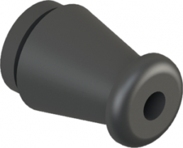 Bend protection grommet, cable Ø 4 mm, L 17.5 mm, PVC, black