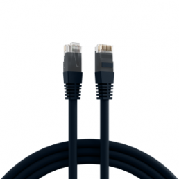 Patch cable, RJ45 plug, straight to RJ45 plug, straight, Cat 5e, U/UTP, PVC, 15 m, black