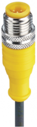 Sensor actuator cable, 1/2"-cable plug, straight to open end, 3 pole, 5 m, PUR, yellow, 4 A, 54921