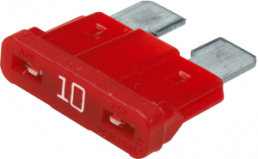 Automotive flat fuse, 10 A, 32 V, red, (L x W x H) 19.1 x 5.1 x 18.8 mm, 0287010.PXCN