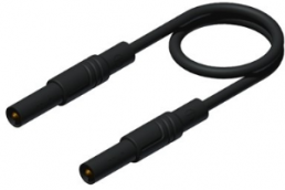 Measuring lead with (4 mm plug, spring-loaded, straight) to (4 mm plug, spring-loaded, straight), 2 m, black, PVC, 1.0 mm², CAT III