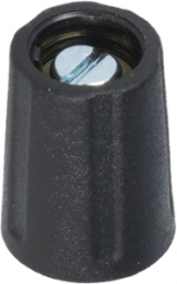 Rotary knob, 6 mm, plastic, black, Ø 20 mm, H 15 mm, A2520060