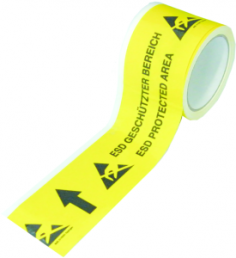 Floor marking tape, symbol: ESD PROTECTED AREA, (L x W) 15 m x 70 mm, vinyl, C-195 075