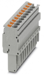 Plug, push-in connection, 0.14-4.0 mm², 10 pole, 24 A, 6 kV, gray, 3209950