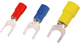 Insulated forked cable lug, 4.0-6.0 mm², 6.4 mm, M6, yellow