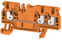Through terminal block, push-in connection, 0.5-2.5 mm², 3 pole, 24 A, 8 kV, orange, 1521830000