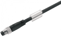 Sensor actuator cable, M8-cable plug, straight to open end, 5 pole, 1.5 m, PUR, black, 3 A, 2455040150