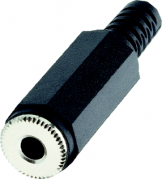 2.5 mm jack socket, 2 pole (mono), solder connection, plastic, 072206