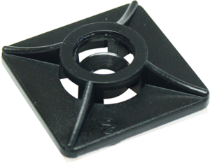 Mounting base, ABS, black, self-adhesive, (L x W x H) 19 x 19 x 6 mm