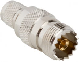Coaxial adapter, 50 Ω, mini UHF plug to UHF socket, straight, 242153