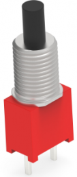 Pushbutton switch, 1 pole, black, unlit , 0.4 A/20 V, mounting Ø 6.35 mm, IP67, 2267076-4
