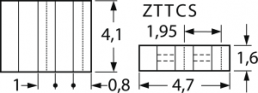 SMD resonator, 8.0 MHz, ZTTCS/MT, ±0.5 %, 22 pF