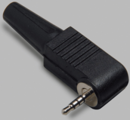 3.5 mm angle jack plug, 4 pole (stereo), solder connection, plastic, 1107019