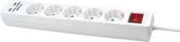 Schuko-style socket outlet strip, with 2 USB sockets, 1.4 m, white, 5