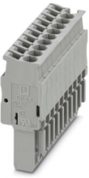 Plug, spring balancer connection, 0.08-4.0 mm², 10 pole, 24 A, 6 kV, gray, 3040342