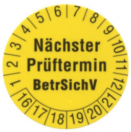 Inspection date label, 16 to 21, Ø 30 mm, 1239D