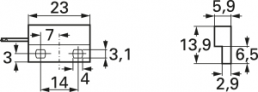 Proximity switch, Surface mounting, 1 Form A (N/O), 10 W, 180 V (DC), 0.5 A, MK04-1A66B-2000W