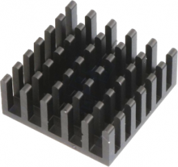IC heatsink, 23 x 23 x 6 mm, 22.5 to 6.5 K/W, black anodized