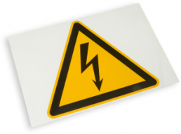 Warning sign, symbol: lightning, PVC, 1768020-2
