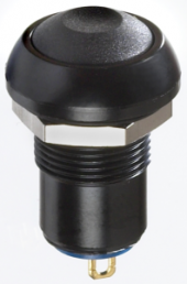 Pushbutton switch, 1 pole, black, illuminated  (red), 4 A/12 V, mounting Ø 13.6 mm, IP67, IPR1SAD2L0S
