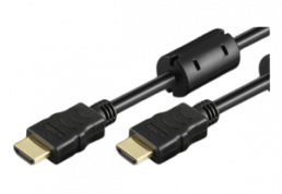 HDMI cable High Speed with Ethernet black with ferrite 2 m