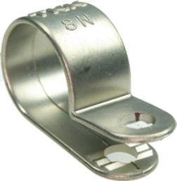 Grounding clip, max. bundle Ø 7.7 mm, nylon/silver coating, silver, (W) 9.6 mm
