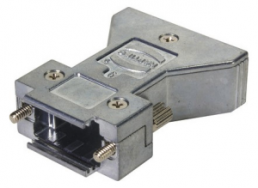 D-Sub connector housing, size: 1 (DE), straight 180°, zinc die casting, silver, 61030013110