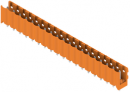 Pin header, 19 pole, pitch 5 mm, straight, orange, 1581490000