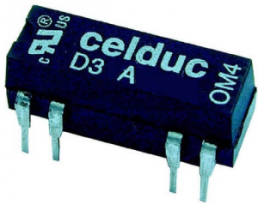 Reed relay, 5 VDC, 10 W, 1 Form A (N/O), 0,5 A, with diode