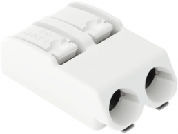 PCB terminal, 2 pole, pitch 4 mm, AWG 24-18, 9 A, push-in cage clamp, white, 2060-452/998-404