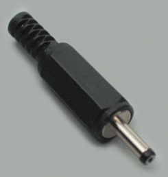 DC plug, inner Ø 1.7 mm, outer Ø 4 mm, 12 V/3 A, black