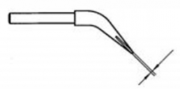 Soldering tip, Chisel shaped, (T x W) 0.5 x 3 mm, WTA 2