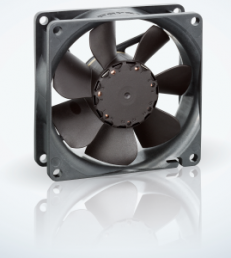 DC axial fan, 24 V, 80 x 80 x 25 mm, 69 m³/h, 32 dB, slide bearing, ebm-papst, 8414 N/2G