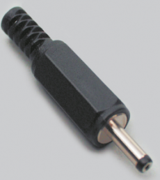 DC plug with bend protection, inner Ø 2.5 mm, outer Ø 5.5 mm, 9.5 mm shaft length
