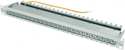 Patch panel, 24 x RJ45, horizontal, 1-row, (W x H x D) 482.6 x 44 x 110 mm, light gray, 100007016