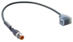 Sensor actuator cable, M12-cable plug, straight to valve connector DIN shape C, 3 pole, 10 m, black, 4 A, 10515