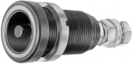 6 mm panel plug, threaded bolt, mounting Ø 18.5 mm, black, 14.0004-21