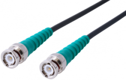 Coaxial Cable, BNC plug (straight) to BNC plug (straight), 75 Ω, RG-59/U, grommet green, 1.5 m, C-00530-1.5M