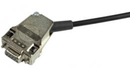 D-Sub connector housing, size: 1 (DE), angled 45°, cable Ø 3 to 9.5 mm, metal, silver, 09670090334280