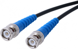 Coaxial Cable, BNC plug (straight) to BNC plug (straight), 50 Ω, RG-58C/U, grommet blue, 1 m, C-00459-1M